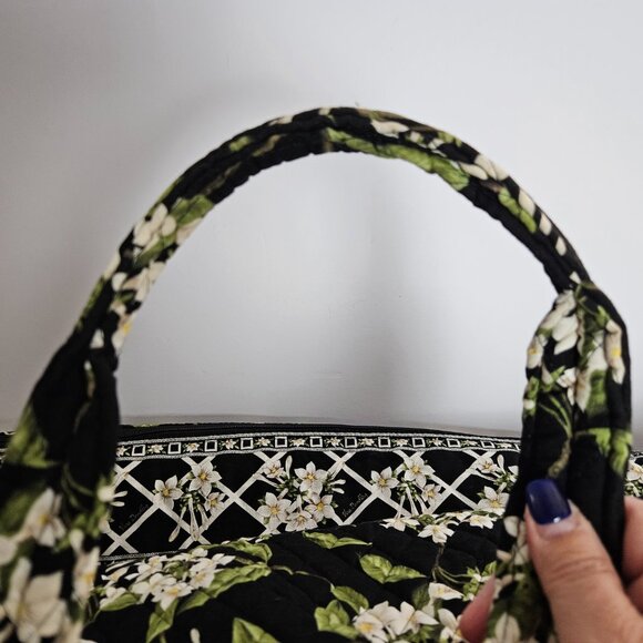 Vera Bradley Garment Bag Jasmine Floral Black White Green Retired 2003 Cottage - Picture 10 of 16